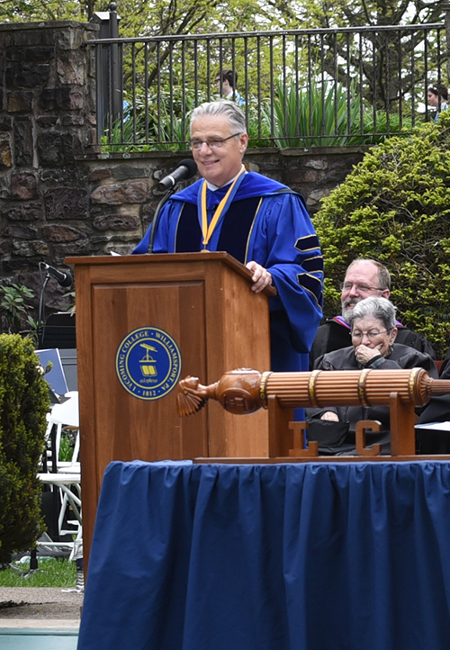 President Kent C. Trachte welcomes guests and congratulates the graduates.